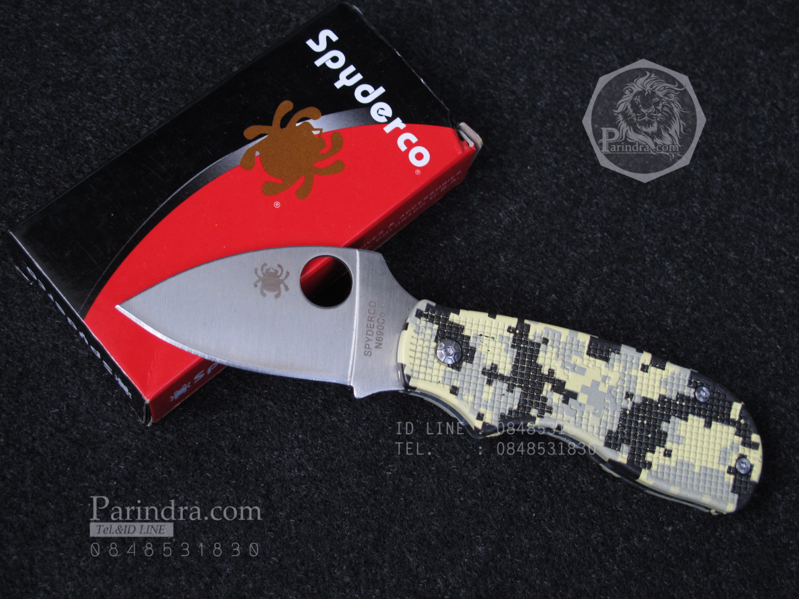 มีดพับ Spyderco Lady Bug ด้ามลายพรางทหาร มีดพกน่ารัก คมกริบ ขนาด 6 นิ้ว (OEM)