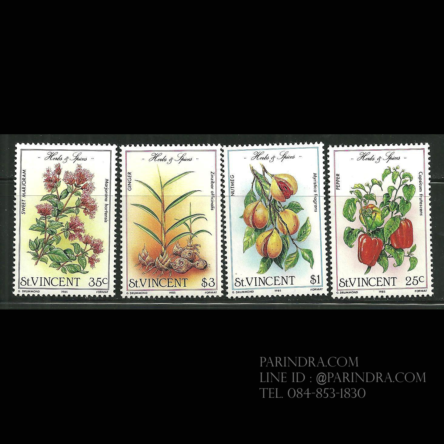 แสตมป์เซนต์วินเซนต์ ชุด HERB & SPICES ปี 1985 - St. VINCENT & THE GRENADINES
