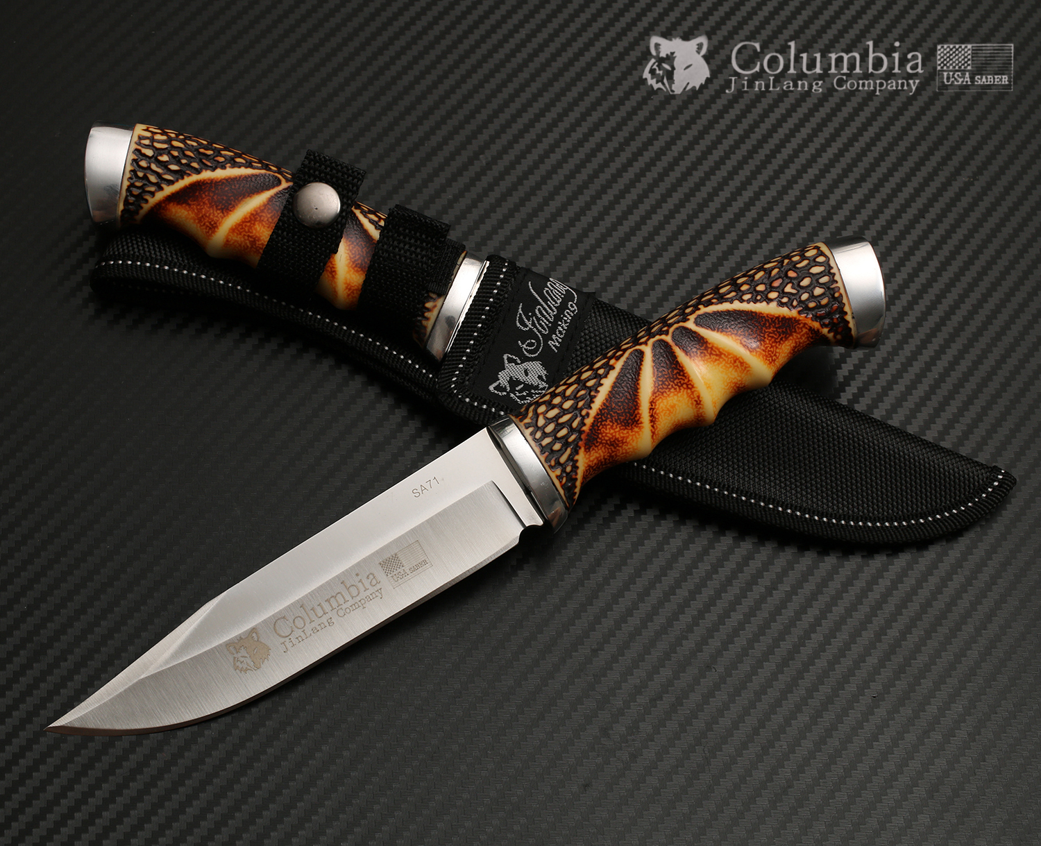 มีดเดินป่า COLUMBIA รุ่น SA71 ด้ามอคริลิก ทรงใบมีดสวย