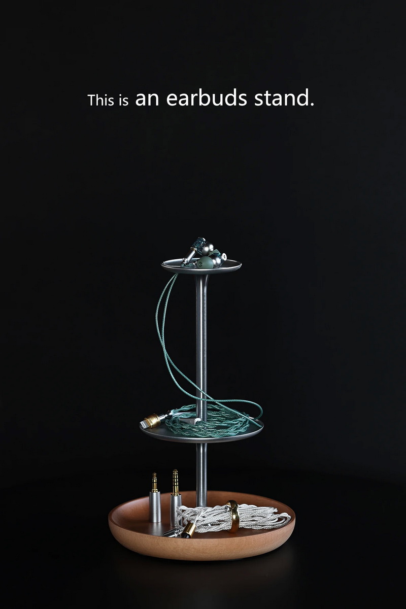 DD HS210 ขาตั้งหูฟังเอียร์บัด ฐานทำจากไม้ ดีไซน์สุดล้ำไม่ซ้ำใคร