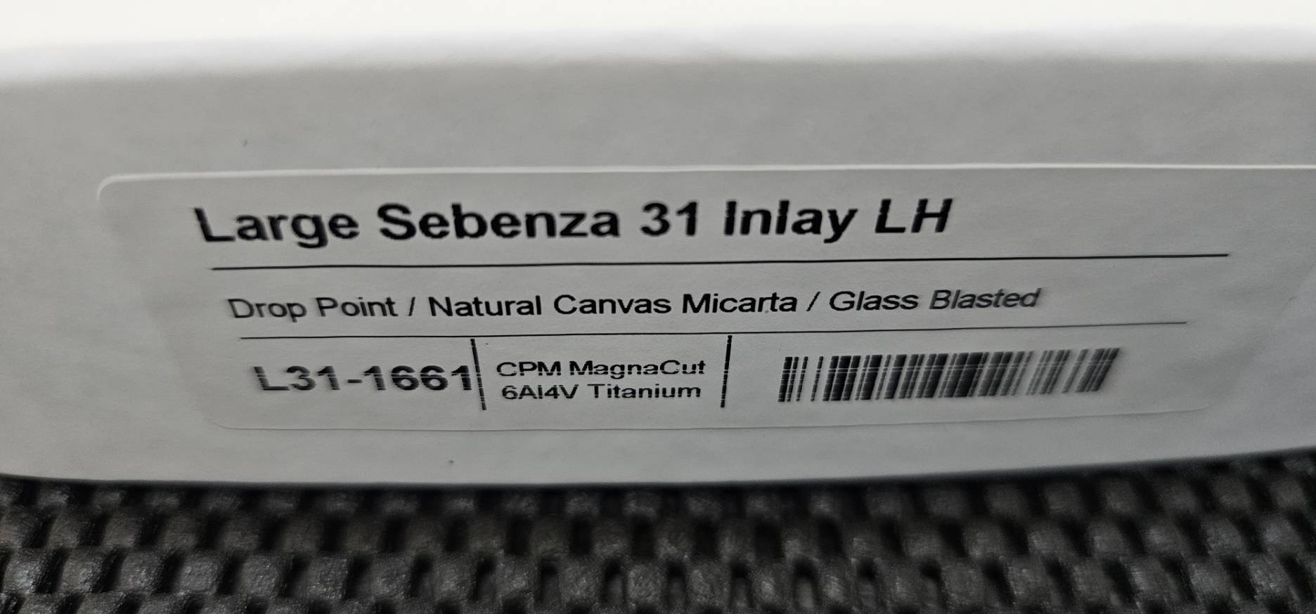 Chris Reeve Large Sebenza 31 Left Hand Natural Micarta Glass Blasted(มือซ้าย)