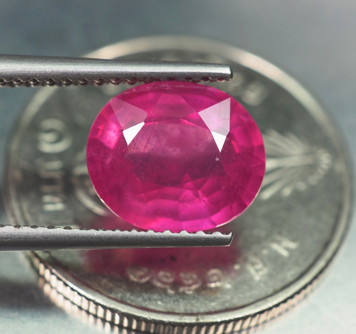 พลอยทับทิม (Ruby) 3.45 กะรัตสีสวย