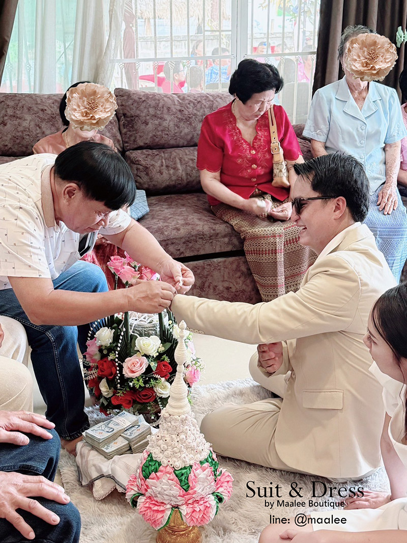 พร้อมเช่า ชุดสูทชาย สูทเพื่อนเจ้าบ่าว สีครีม เบจ Beige Brown (ไม่มีกั๊ก)