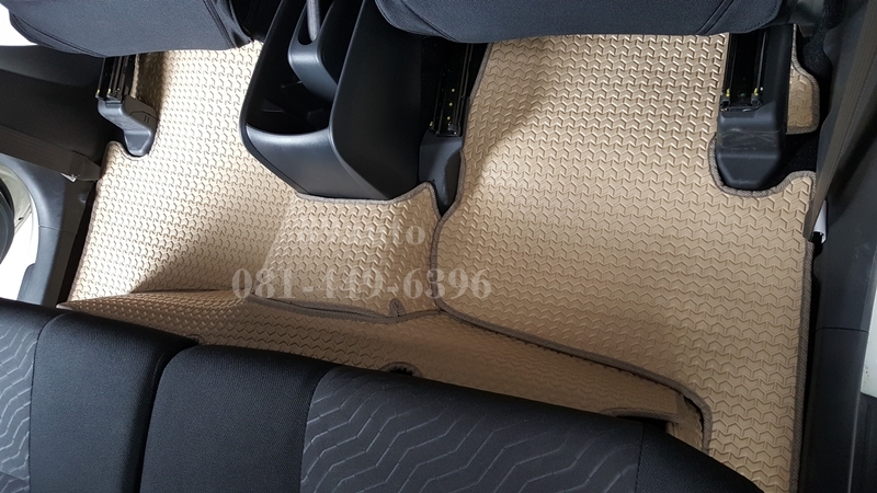 ผ้ายางปูพื้นรถยนต์ Toyota Avanza 2016 ธนูสีครีมขอบครีม