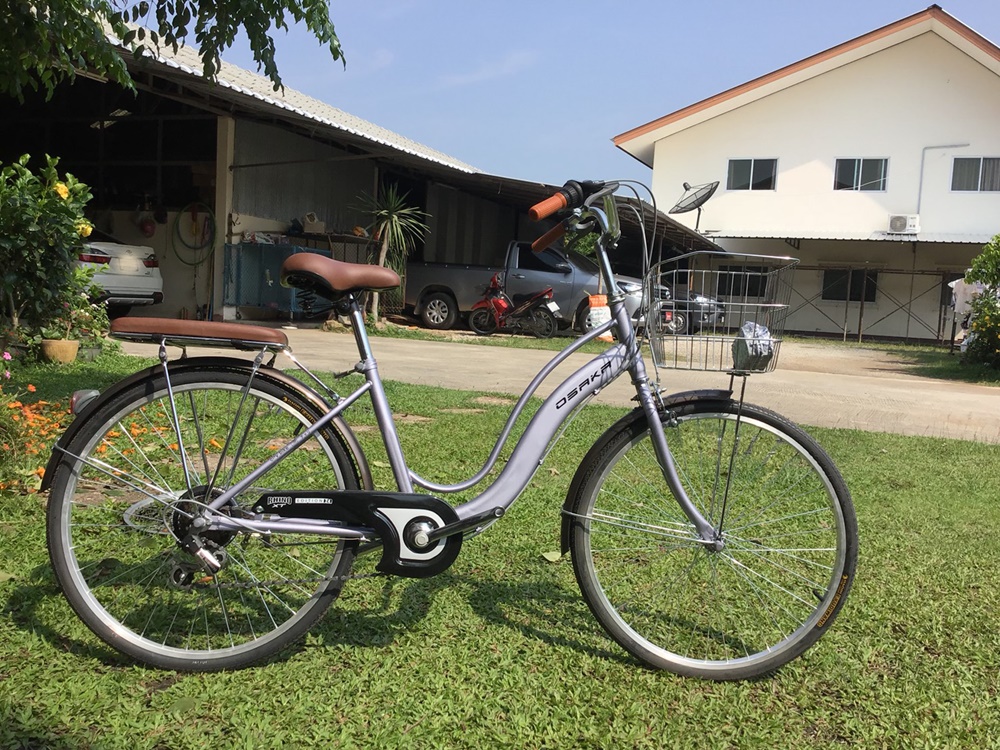 จักรยานแม่บ้าน OSAKA RHINO XT CITY BIKE พร้อมตะกร้า มีเกียร์ 7 สปีดชิมาโน่ ล้อ24นิ้ว