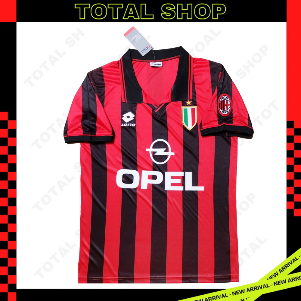 AC Milan 1994/95 Home Vintage Jersey เสื้อบอลเอซีมิลาน เสื้อเอซีมิลานย้อนยุค OPEL