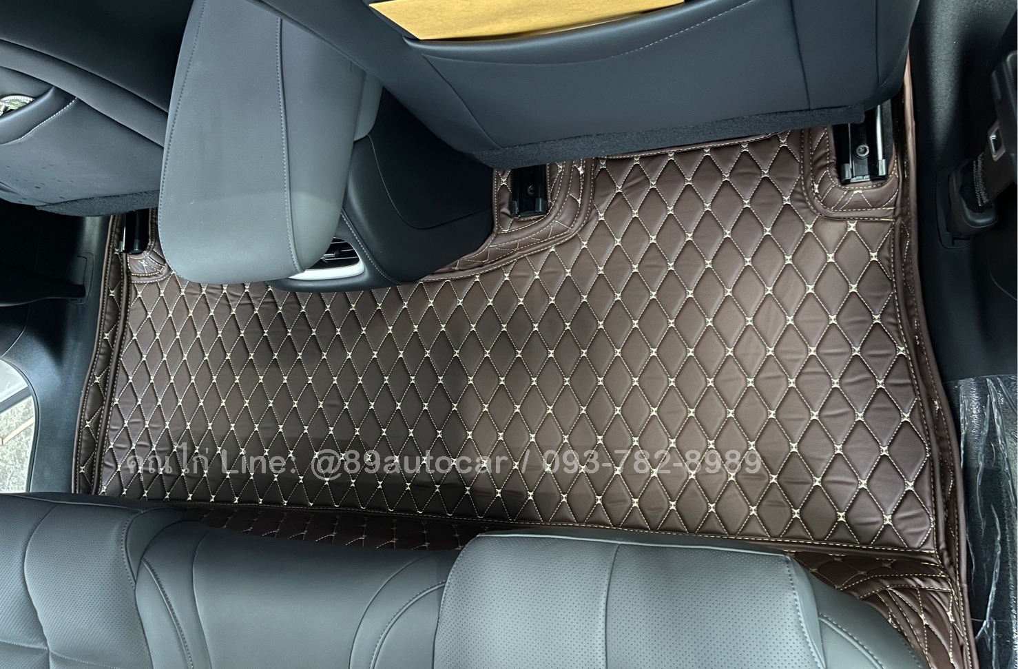 พรมรถยนต์ MG IM6 2025 (เอ็มจี ไอเอ็มหก) ปูพรม6D สีกาแฟด้ายทอง เต็มคัน 8 ชิ้น