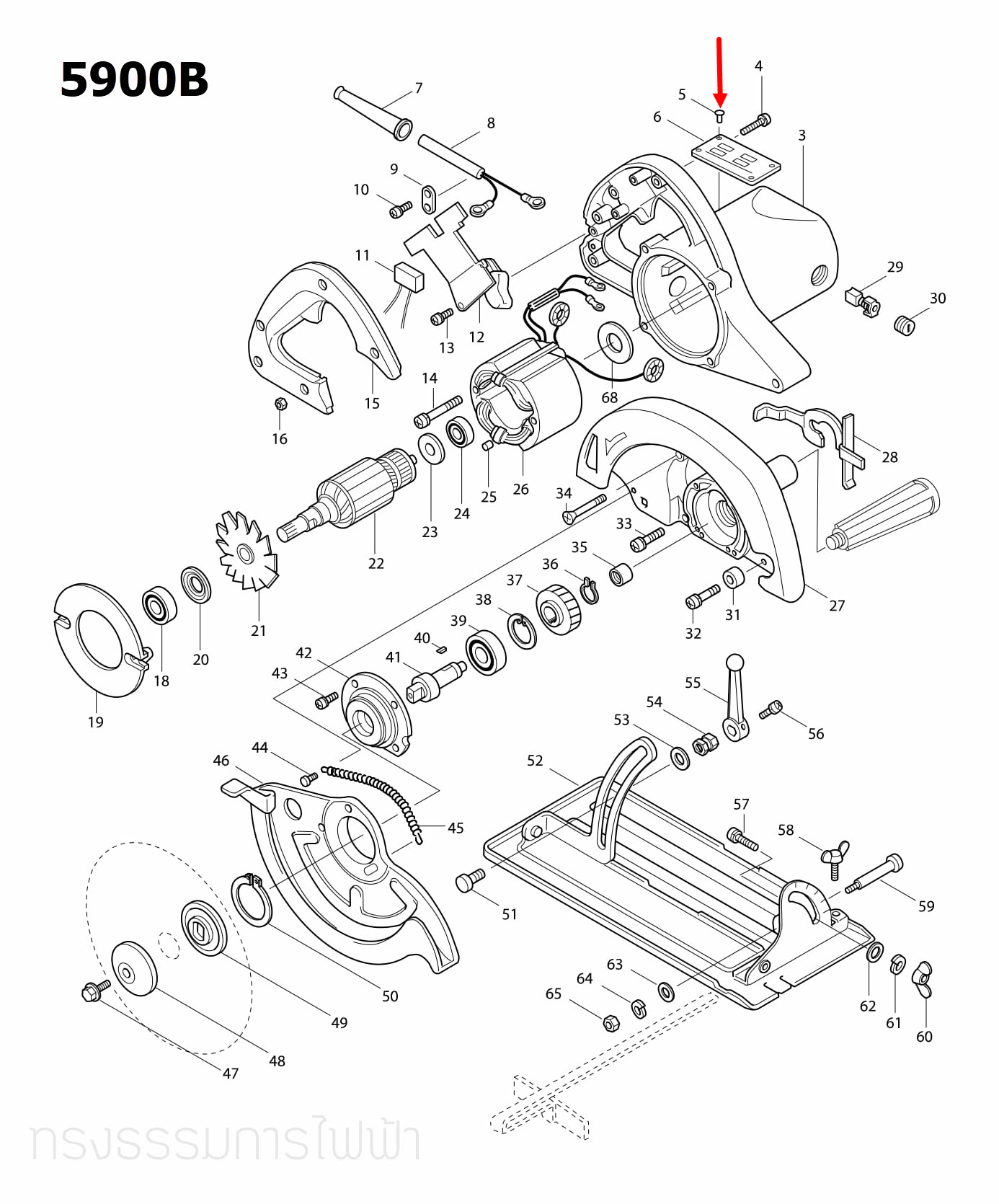 RIVET 0.5 Makita มากีต้า HM1201, 1100, 1600, 1804N, 1805N, 2414, 5103N, 5201N, 5401N, 5700, 5900B, 6401, 9401 Pn.953106-2 (แท้) ##