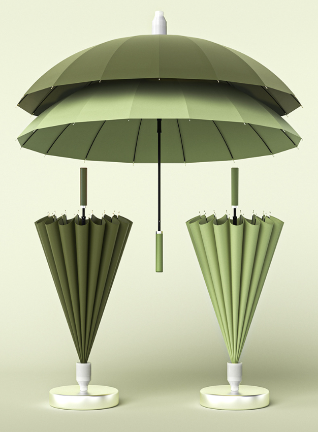 ร่มพับตอนเดียว 23 นิ้ว 16 ก้าน ปลอกถ้วย รุ่น LY-ZZ23160035#1