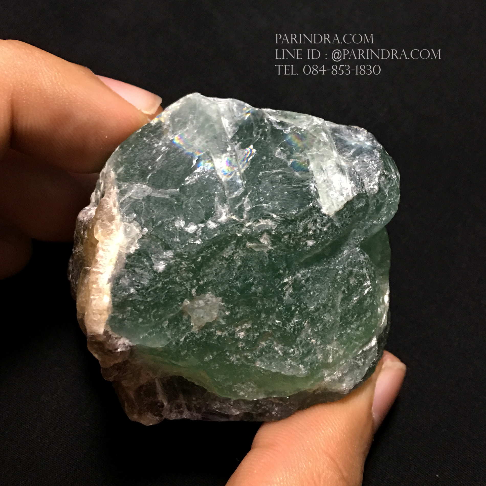 ก้อนแร่ฟลูออไรต์ Fluorite สีเขียวโปร่งแสง #FLU000