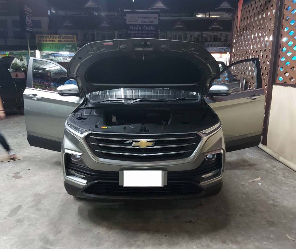 ขายพรมรถยนต์ Chevrolet Cabtiva 2020 ปูพรม8ดี สีดำด้ายทอง เย็บติด ไวนิลเทา