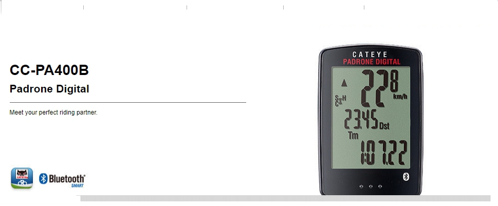 CATEYE ไมล์ PADRONE DIGITAL, CC-PA400B, พร้อมเซนเซอร์วัดรอบขา ISC12