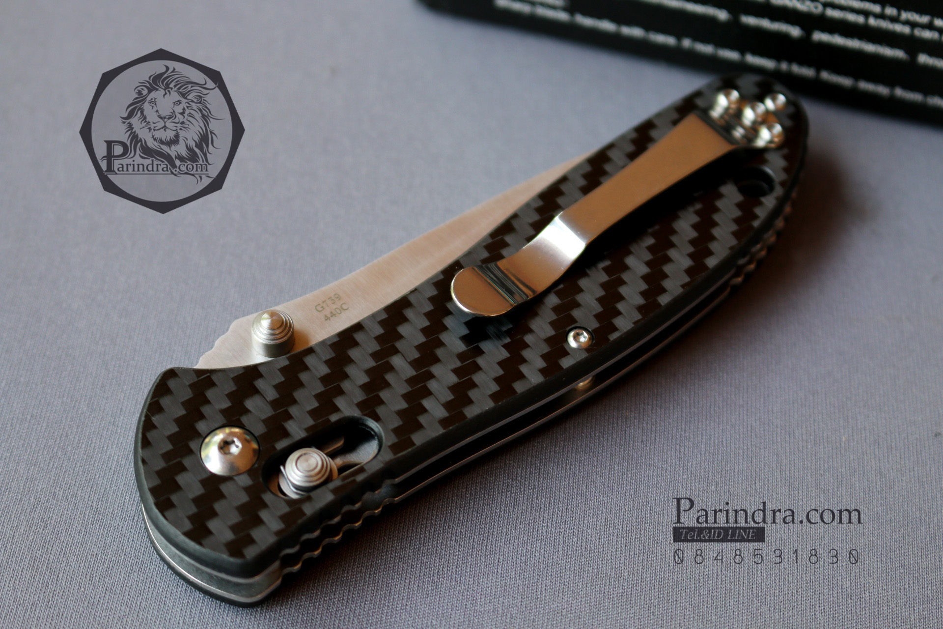 มีดพับ Ganzo รุ่น G7391 CF สีดำ ด้ามลายคาร์บอนไฟเบอร์ ของแท้ 100%