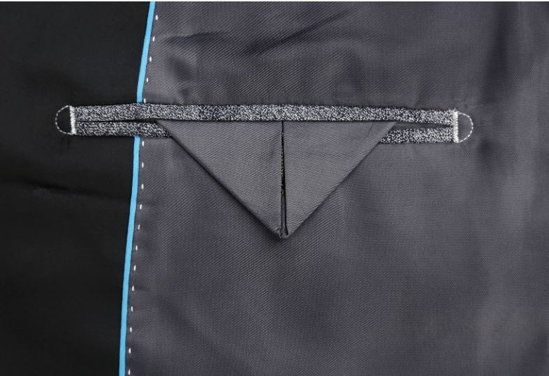 Pre-order ชุดสูทชาย ลายสก็อตสีเทาปกดำ รุ่นยอดฮิต