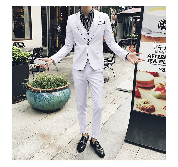 Pre-order ชุดสูทชาย สีขาว เข้ารูป