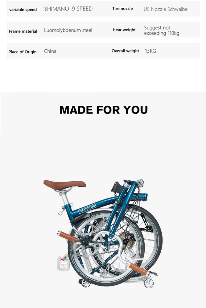 CRANSTON R9 MAX RETRO PREMIUM FOLDING BIKE 16 นิ้ว 2025 — จักรยานพับพรีเมียมสไตล์วินเทจ น้ำหนักเบา ทนทาน ใช้งานได้ทุกวัน!