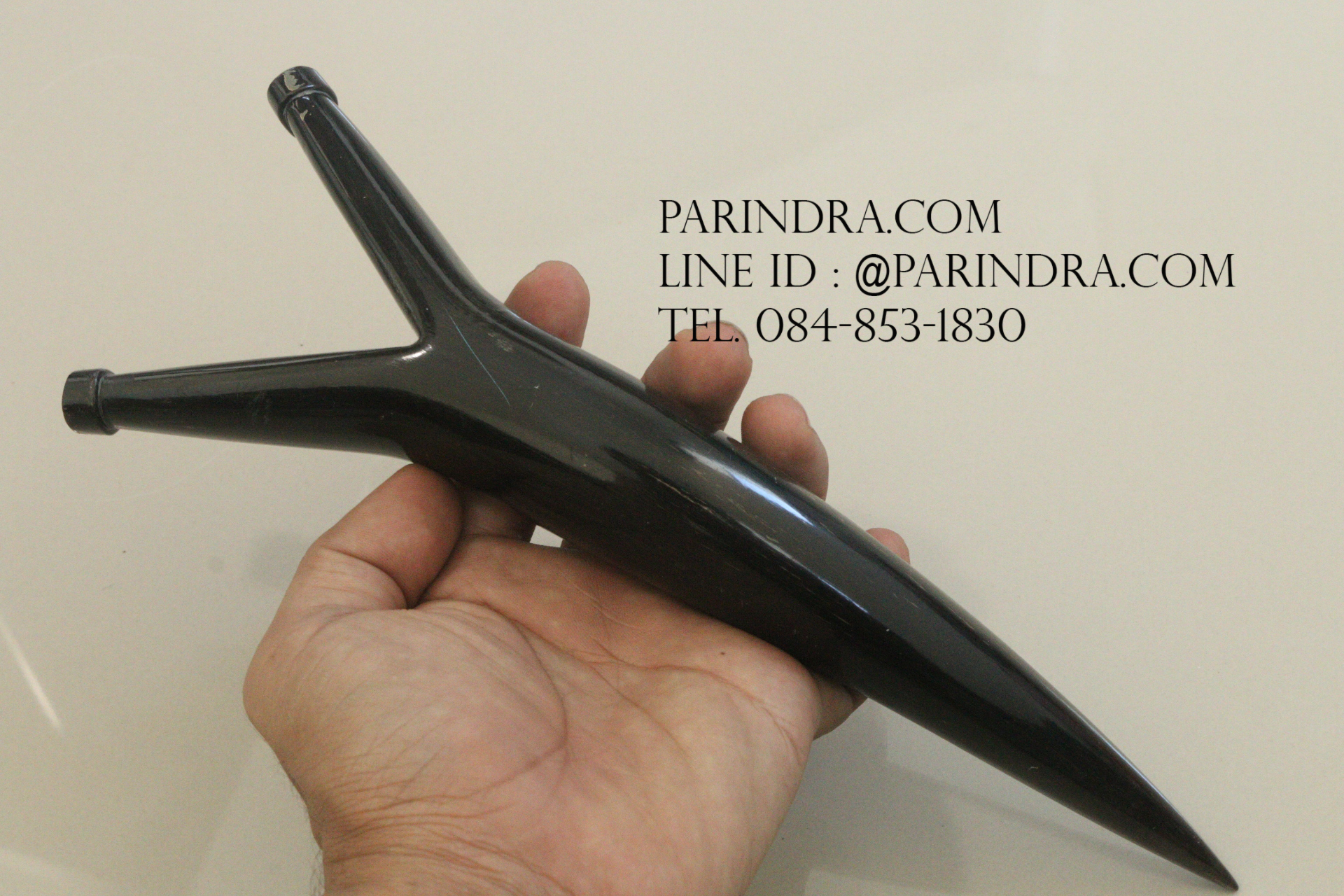 หนังสติ๊กเขาควายตัน สีดำสนิท โค้งงอ เข้ารูปสวยงาม #BAF001