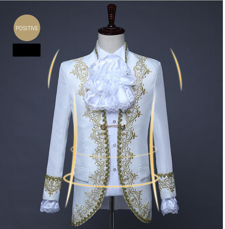 Pre-order ชุดสูทชาย สไตล์ยุโรป ปักงานละเอียด สีแดง