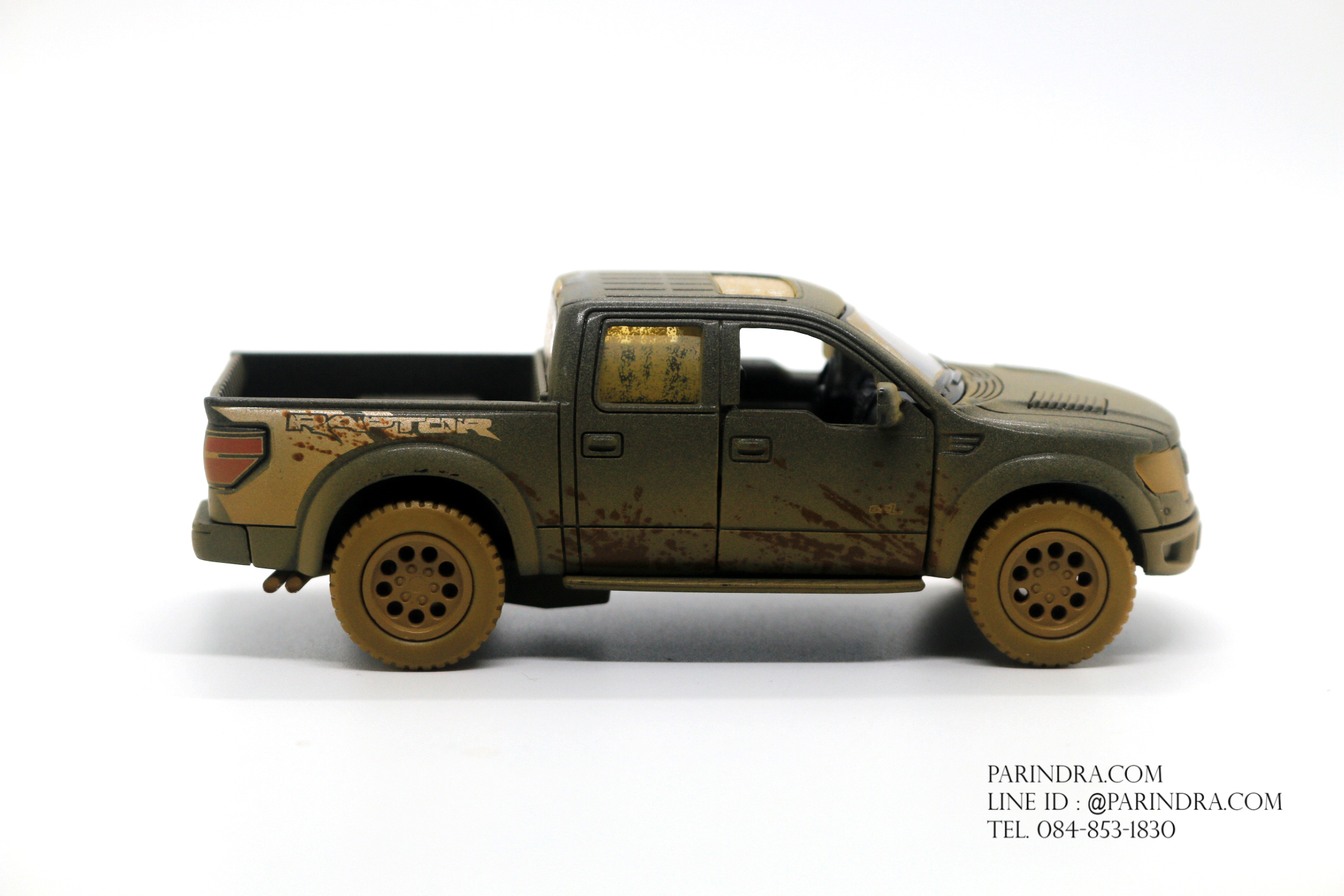 โมเดลรถเหล็กรถจำลอง Ford Ranger Raptor 2013 สีเปื้อนโคลน