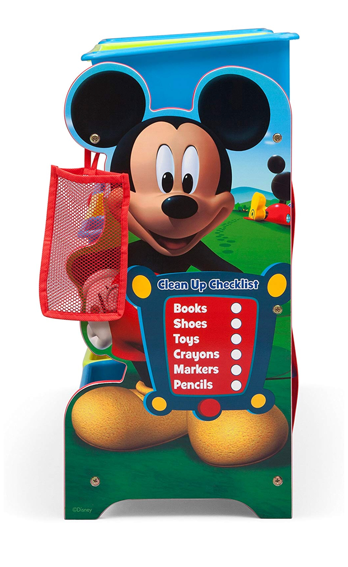 ชั้นเก็บของเด็กแบบกล่องพลาสติก 9 ช่อง หรูหรา ขนาดใหญ่ ลายมิกกี้เม้าส์ ลิขสิทธิ์แท้จากอเมริกา