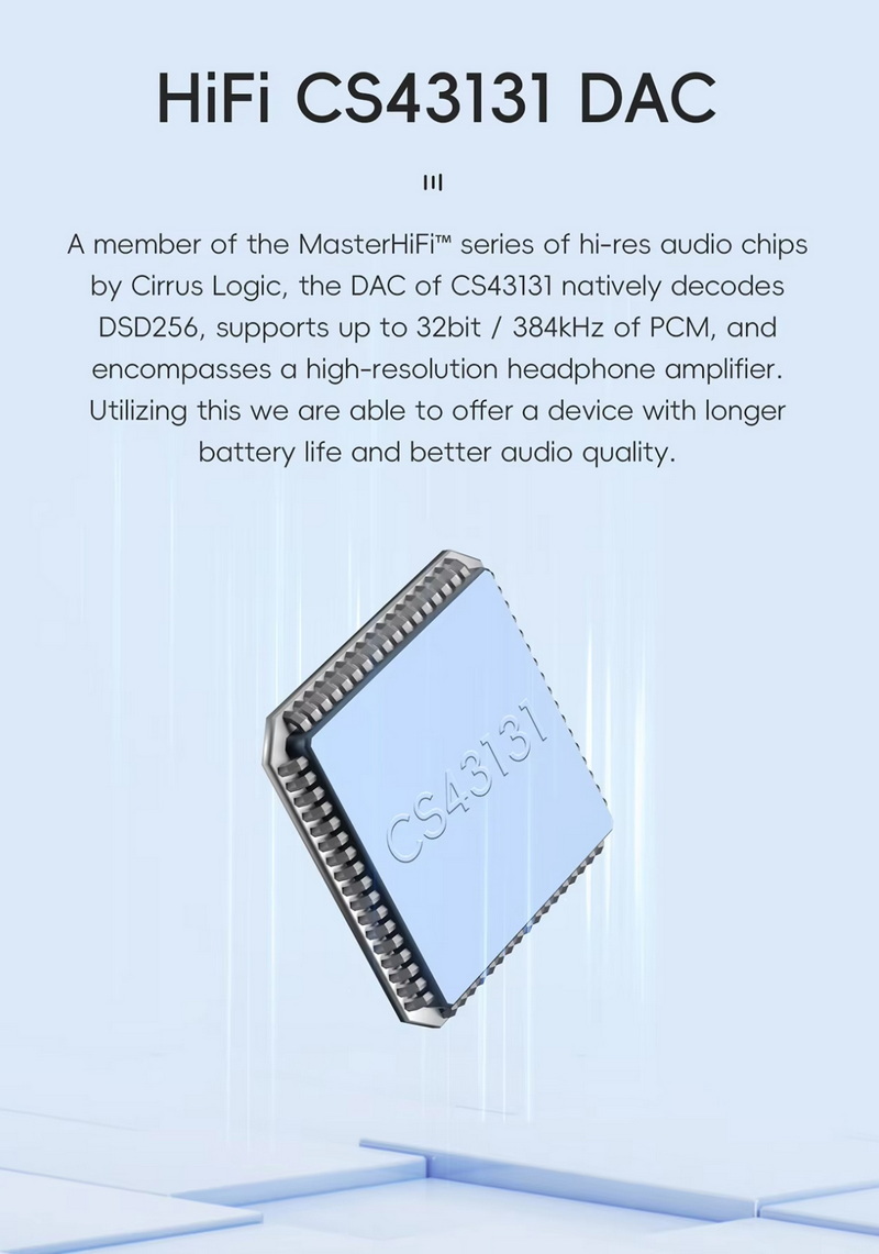 HiBy R1 เครื่องเล่นเพลงจิ๋ว ชิป DAC CS43131 จอทัชสกรีน รองรับ Dual Hi-Res ประกันศูนย์ไทย