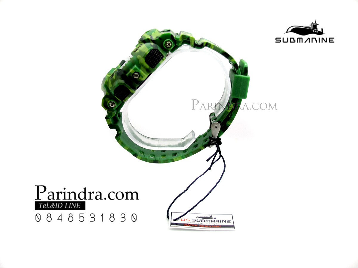 นาฬิกา US submarine รุ่น TP1340M (Military) สีลายพรางทหารสีเขียว หน้าปัดพื้นเขียว