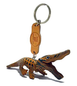 พร้อมส่ง พวงกุญแจหนังแท้ Handmade รูปจรเข้