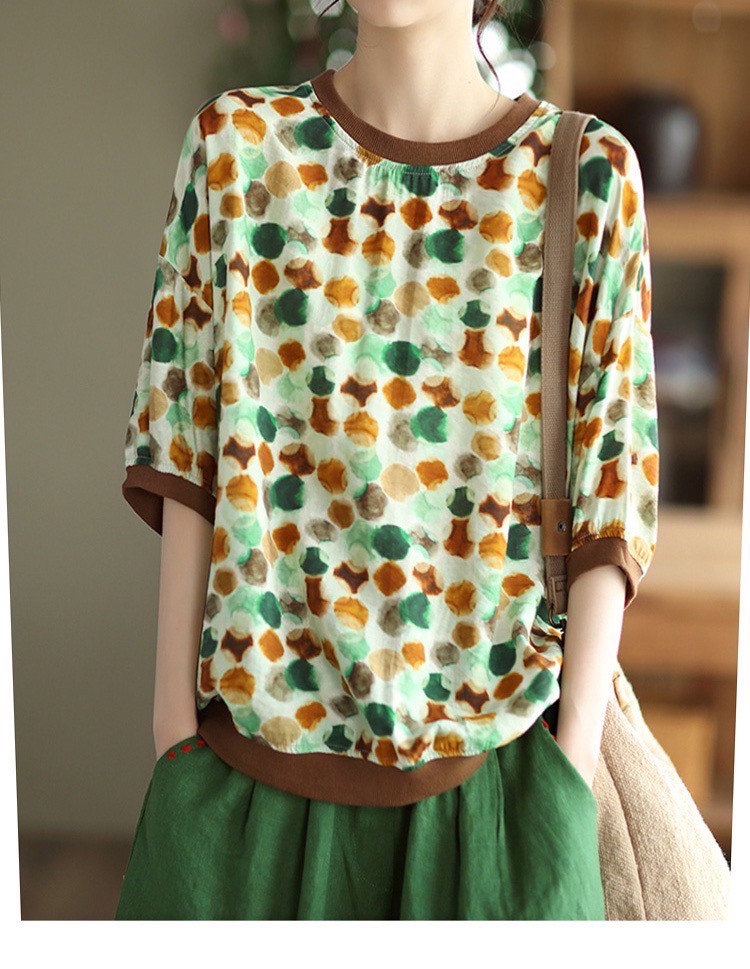 เสื้อลายจุดทรงโอเวอร์ไซส์