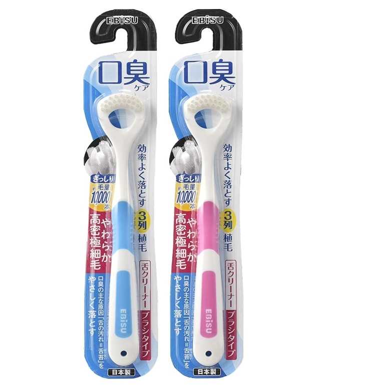 มีสองสีให้เลือก!! แปรงทำความสะอาดลิ้น EBISU Tongue Cleaner Rubber Grip