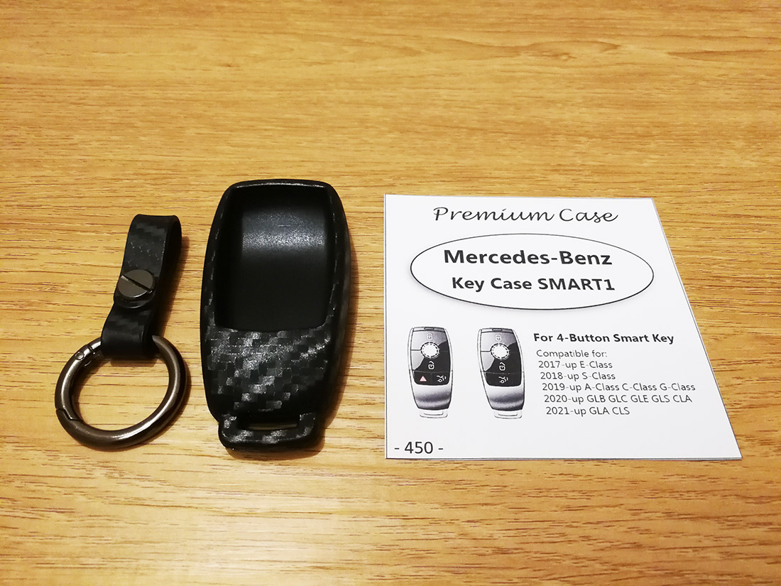 เคสกุญแจ Mercedes Benz ลายเคฟล่า สำหรับรถเบนซ์ปัจจุบันที่ใช้ Smart Key เคสคุณภาพแบรน Premium Case รุ่น Key Case SMART1