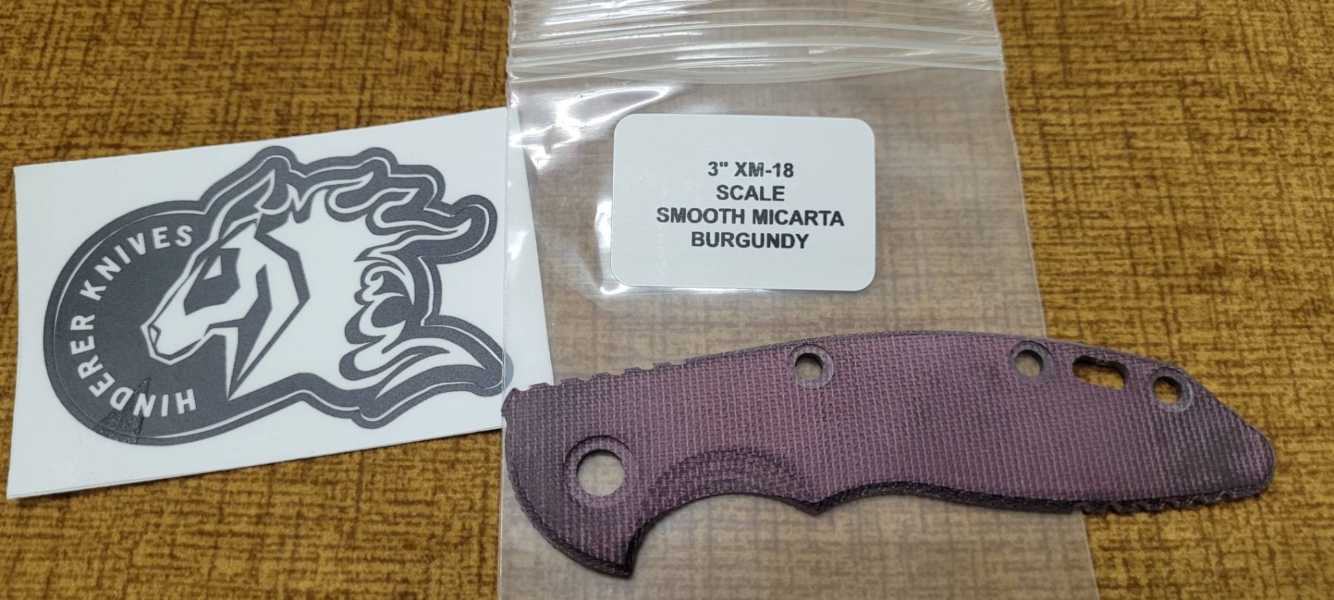 XM-18 3.0″-Burgundy Micarta-Smooth Scale