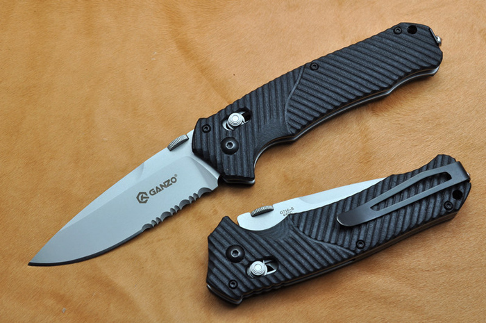 มีดพับ Ganzo กานโซ่ รุ่น Ganzo G716S ใบเทาด้ามดำ ของแท้ 100%