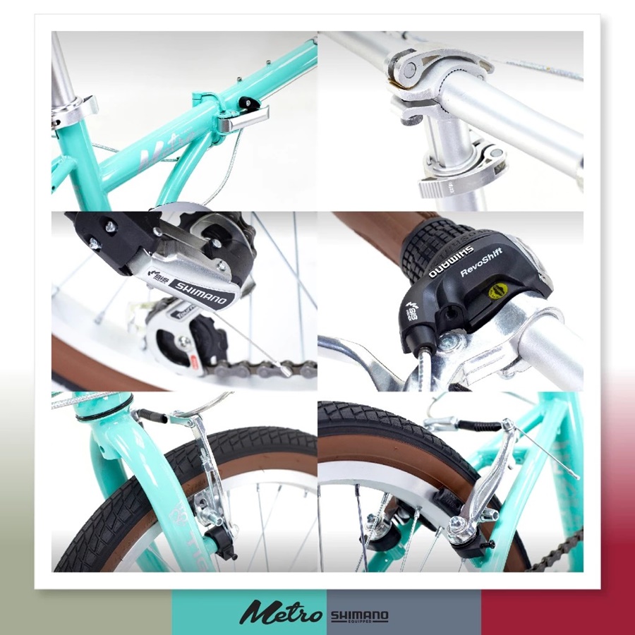 จักรยานพับได้ TIGER Metro 20" Frame Hi-Ten Steel Stem : Aluminium Shimano 7-Speed