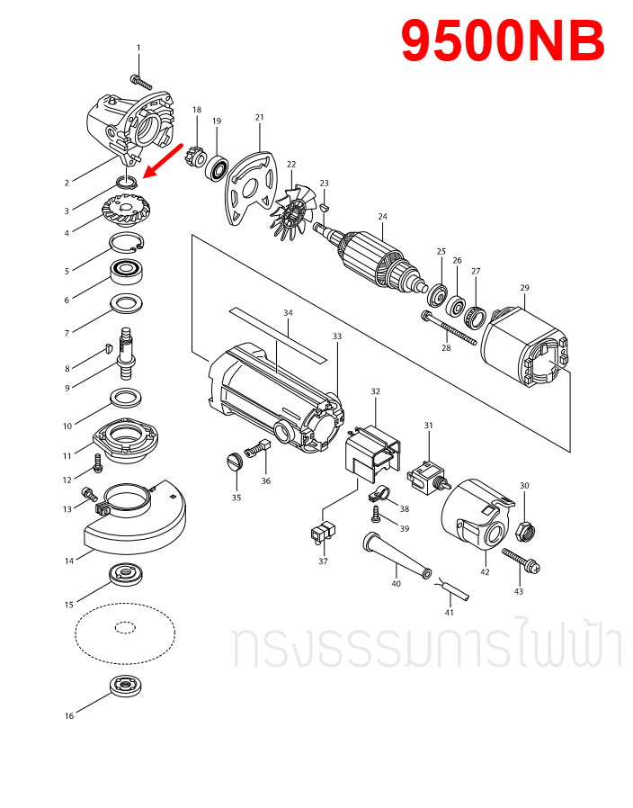 แหวนล็อค Maktec, Makita MT560, MT583, MT811, MT813, MT817, MT910 , MT940, MT941, MT958, 4100NB, M8103 (ใช้ได้กับหลายรุ่น) (ห่อ=10ตัว #12)