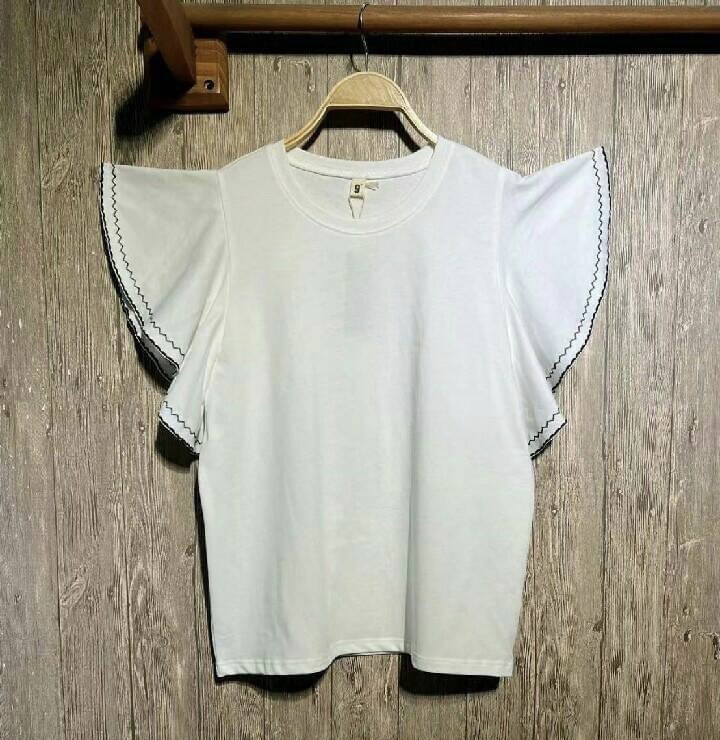 เสื้อยืดแขนระบาย 9am