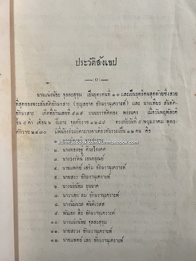 หลายเรื่อง - หลากรส / อนุสรณ์ในงานฌาปนกิจศพ นางแน่งน้อย จุลละสุขุม