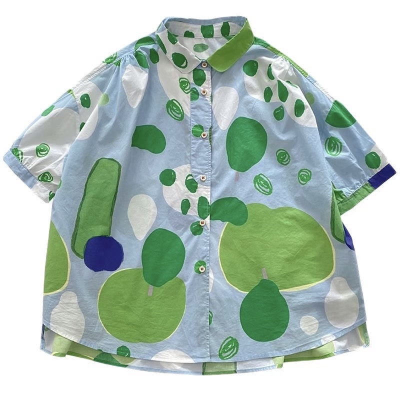 เสื้อผ้าฝ้ายพิมพ์ลายสีสดใส
