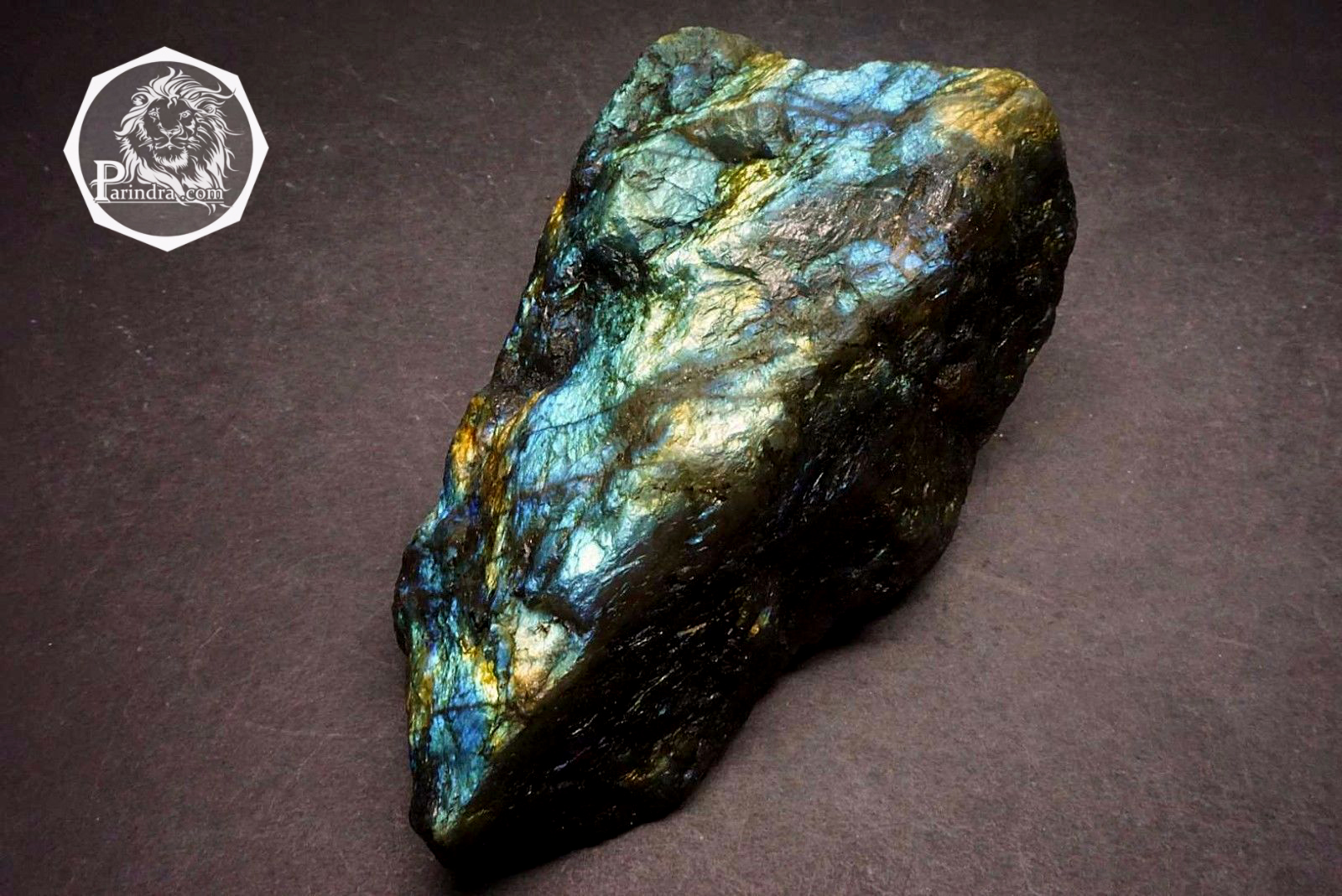 หิน ลาบราดอไลท์ (Labradorite) ดิบไม่ขัด สวยคัดพิเศษ ประกายสีเหลืองส้ม #LA105