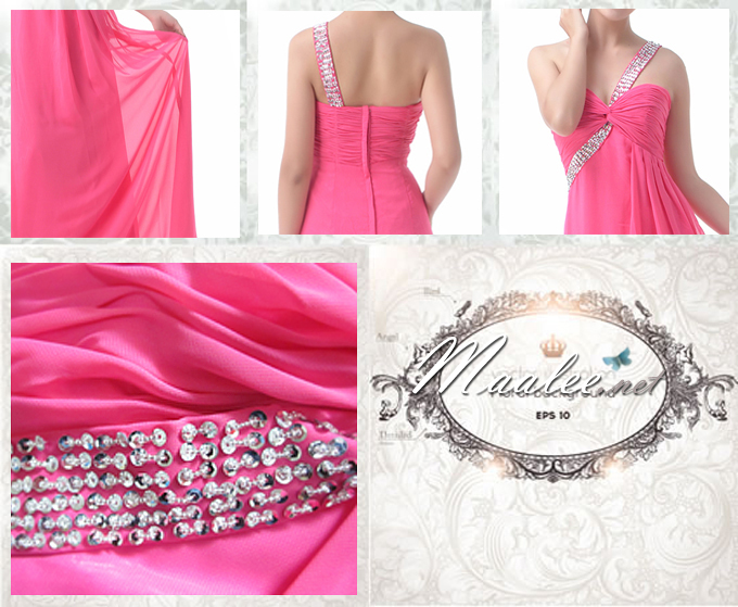 พร้อมเช่า ชุดราตรียาว เกาะอก ไหล่เดียว สีขาว อกจับจีบ Sweet Heart คาดแถบเลื่อมสวยเก๋