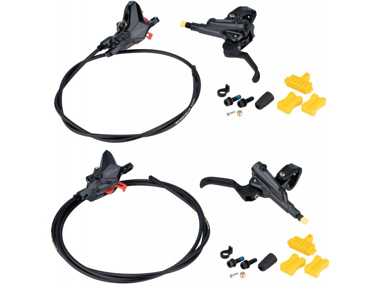SHIMANO ชุดดิส DEORE หน้า-หลัง (มือ BLM6100/ก้าม BRM6100/สาย BH90SS), รุ่น J-KIT, 1000MM,1700MM มีกล่อง