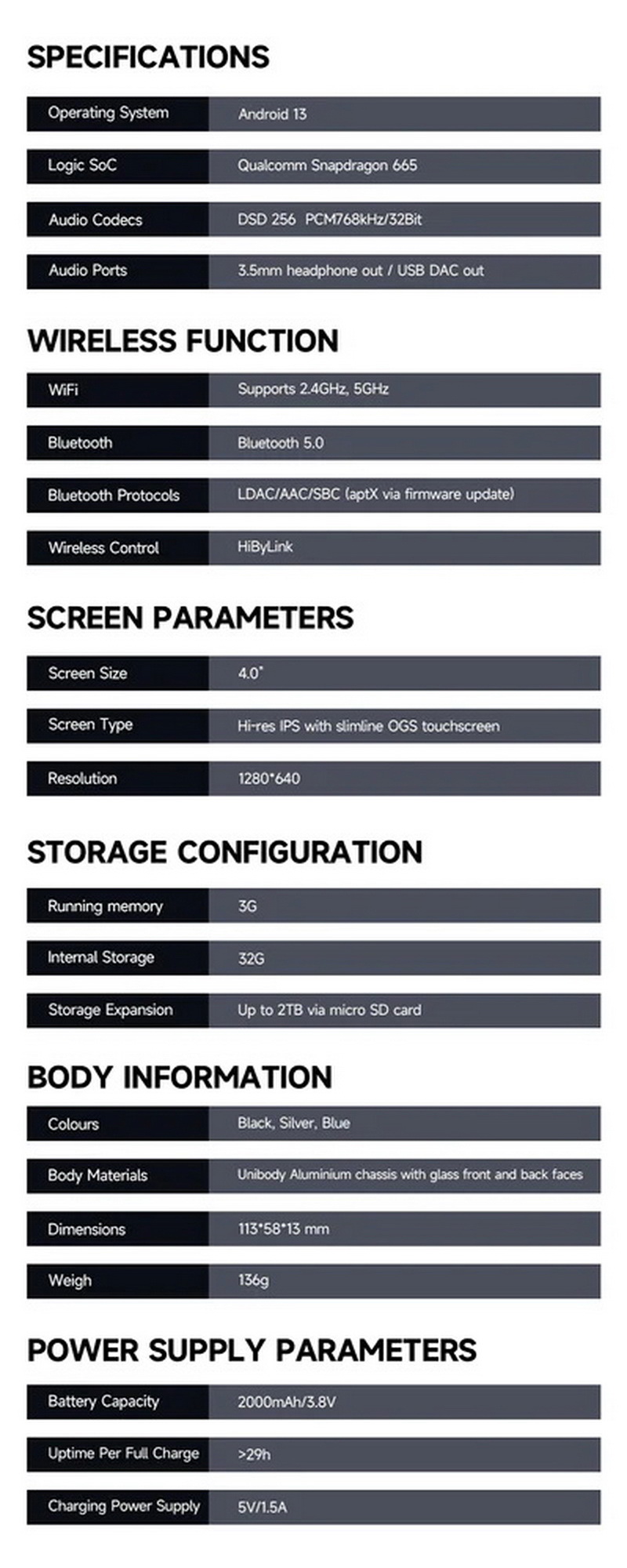 Hiby Digital M300 เครื่องเล่นเพลง Android พกพา มี Playstore มีลำโพงในตัว รองรับ Hires + Hires Wireless