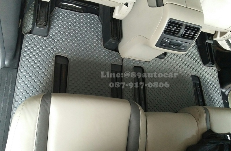ขายพรมติดรถยนต์เข้ารูป Mazda CX-9 ลายกระดุมสีเทาขอบเทา