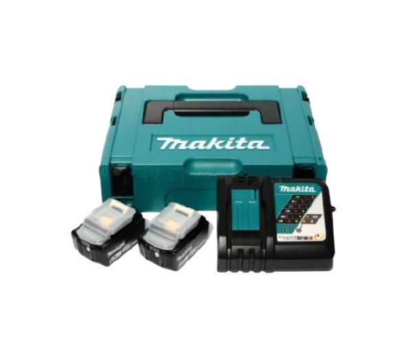 ชุดแบตเตอรี่ 18V Makita รุ่น MKP1RG182 ในชุดประกอบด้วย แบตเตอรี่ ลิเธียมไอออน 18 โวลต์ ความจุ 6.0 แอมป์ รุ่น BL1860B และ เครื่องชาร์จแบตเตอรี่ 14.4V-18V รุ่น DC18RC Pn.191K87-0 (แท้) ##