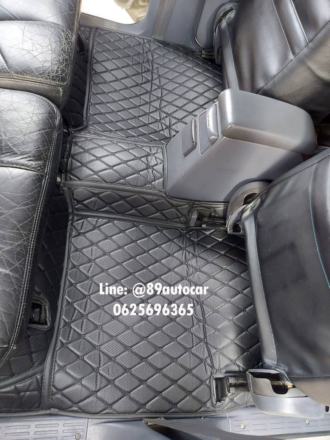พรมปูพื้นรถยนต์ Toyota Surf ปูพรม6D สีดำด้ายดำ ลายเคฟล่า เต็มคัน
