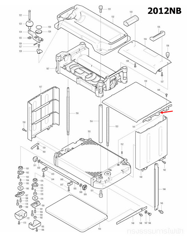 GUIDE PLATE แท่นไสไม้ Makita มากีต้า 2012NB [#141] Pn.344819-0 (แท้) ##