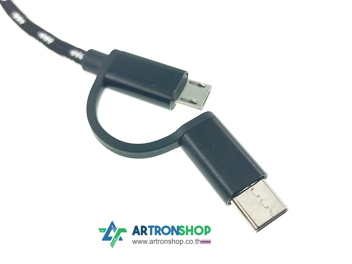 สาย USB-OTG แปลง MicroUSB USB-C เป็น USB Type-A female