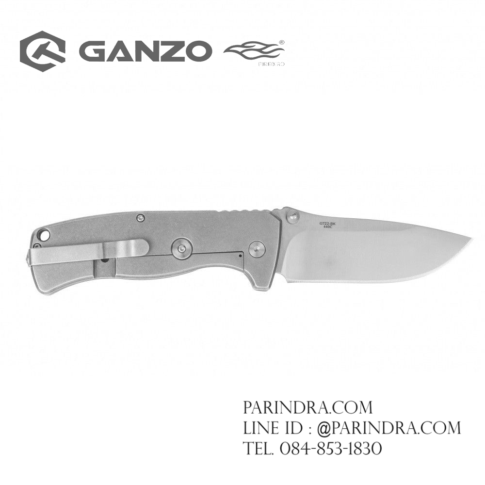 มีดพับ Ganzo กานโซ่ รุ่น G722 BK สีดำสนิท หนาถึก แข็งแกร่ง ของแท้ 100%