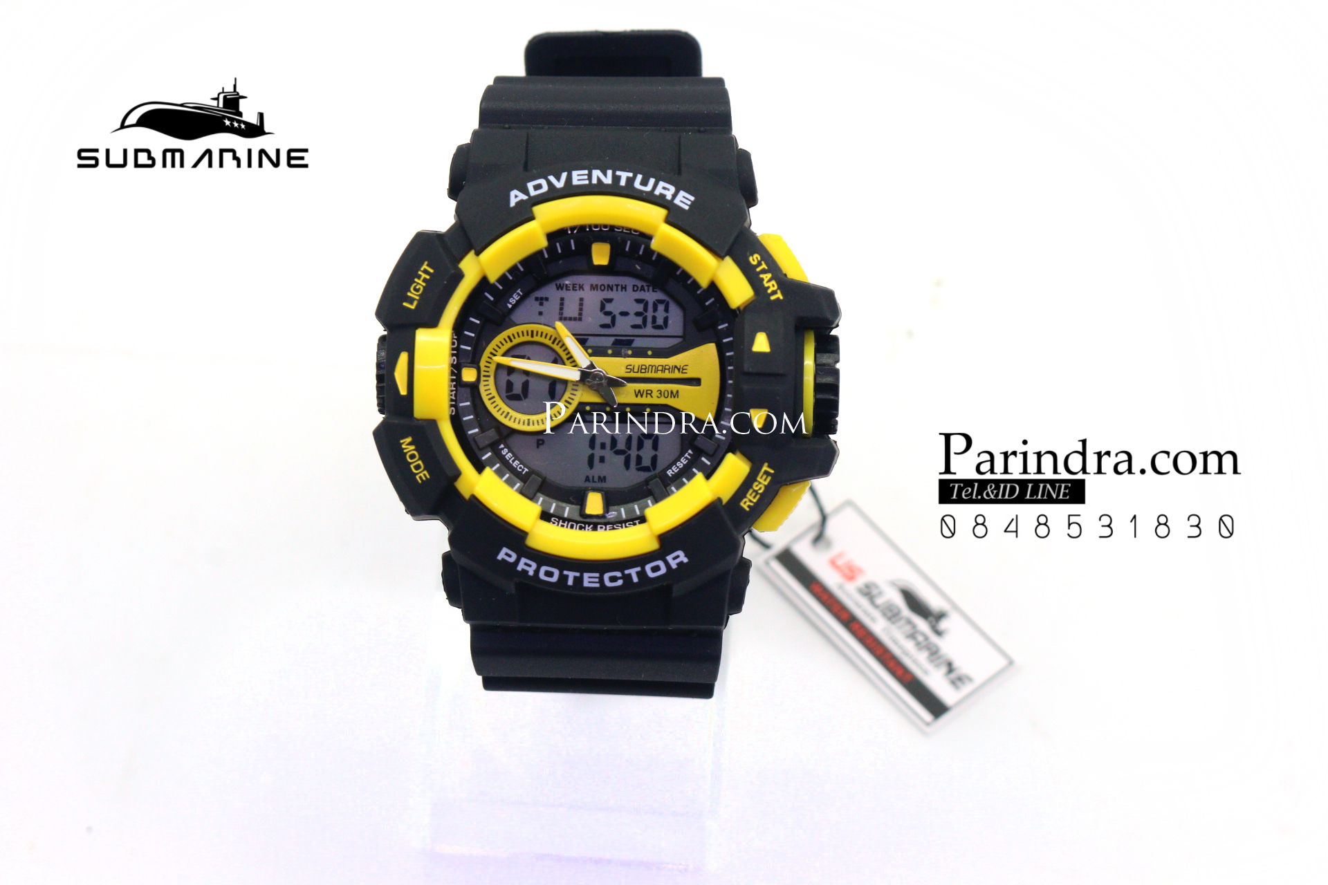 นาฬิกาข้อมือ US submarine Protector รุ่น TP3183M สีดำตัดเหลือง