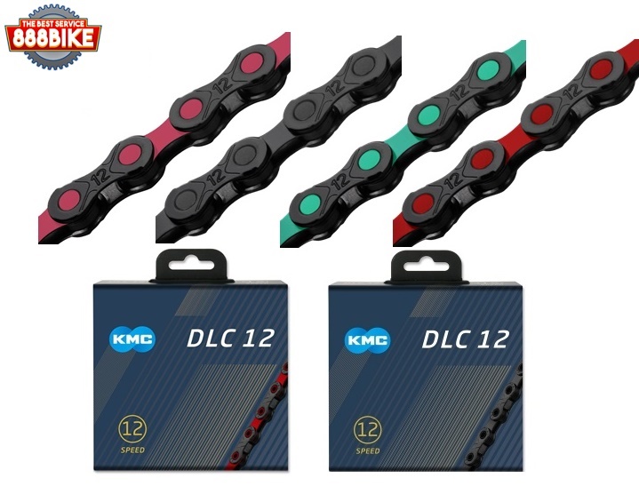 โซ่เกียร์ KMC 12 สปีด รุ่น DLC12 น้ำหนักเบา ยาว 126 ข้อ มีข้อโซ่ปลดเร็ว แพ็คกล่อง DLC ขนาด: 1/2" x 11/128"