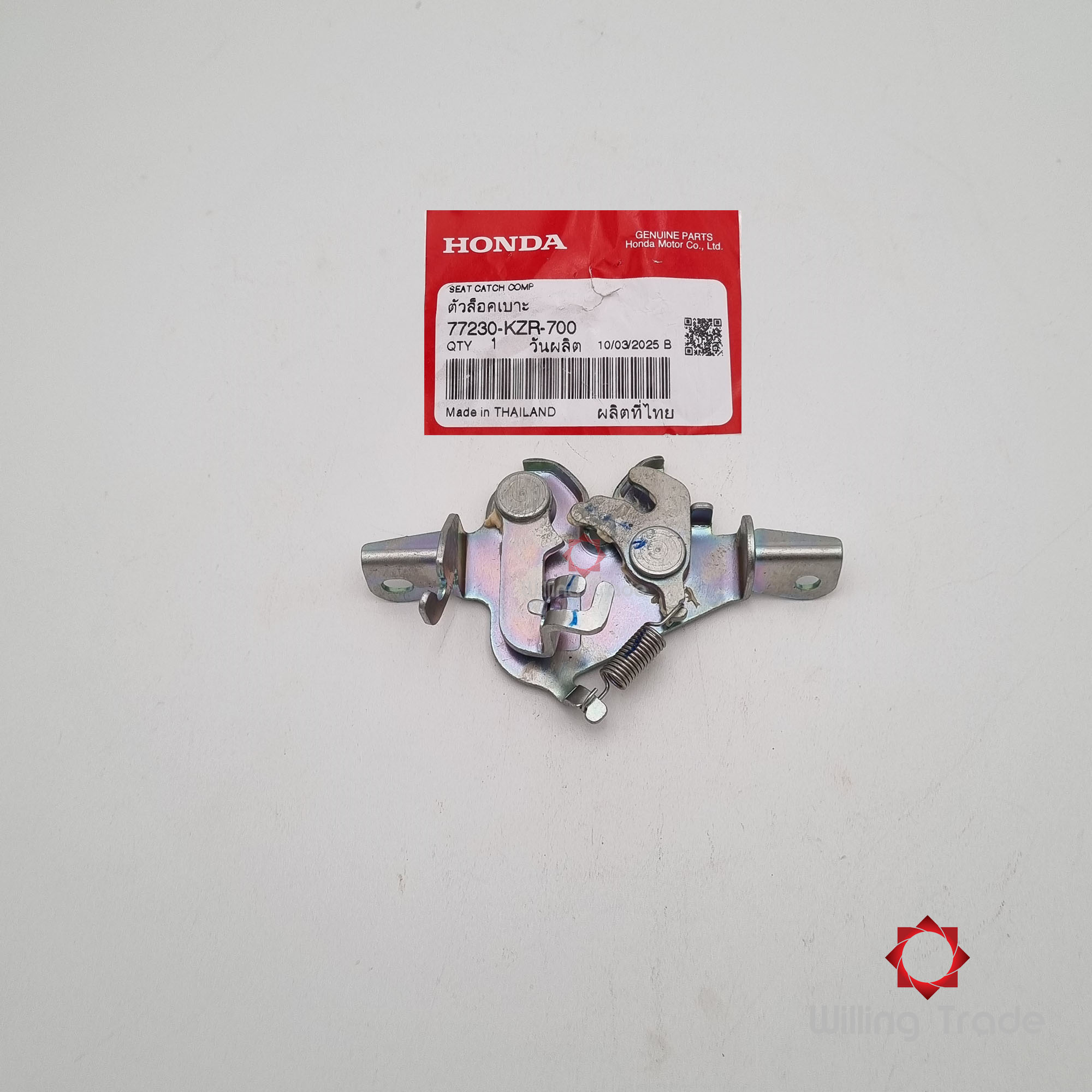 ชุดล๊อคเบาะ (WY149) HONDA: (77230-KZR-700) CLICK 125I ... แพ๊คละ 1 ชิ้น... [แท้ศูนย์ 100%] ... กลุ่มอะไหล่ เบาะนั่ง/กล่องเก็บของ ...CATCH COMP., SEAT